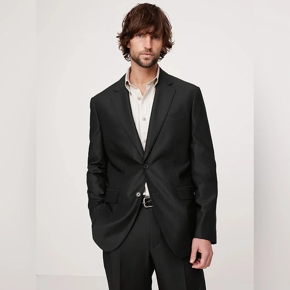 NWT! Banana Republic Black Signature Italian Hopsack Suit Jacket- Size 34 Short💖